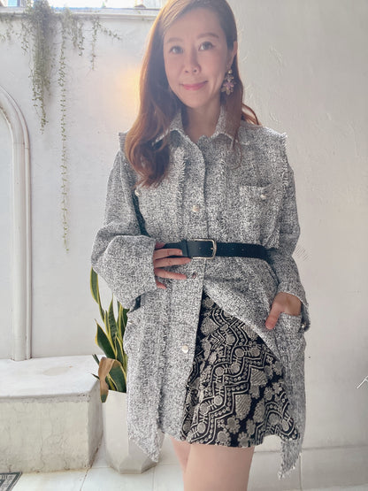PER ME DOUBLE LAYER LIGHT WEIGHT TWEED COAT