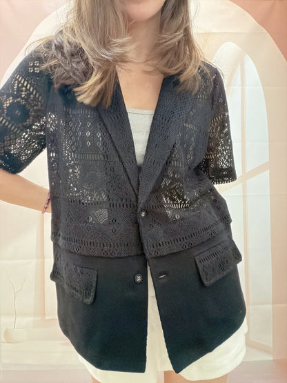 LACE MIXED COTTON BLAZER