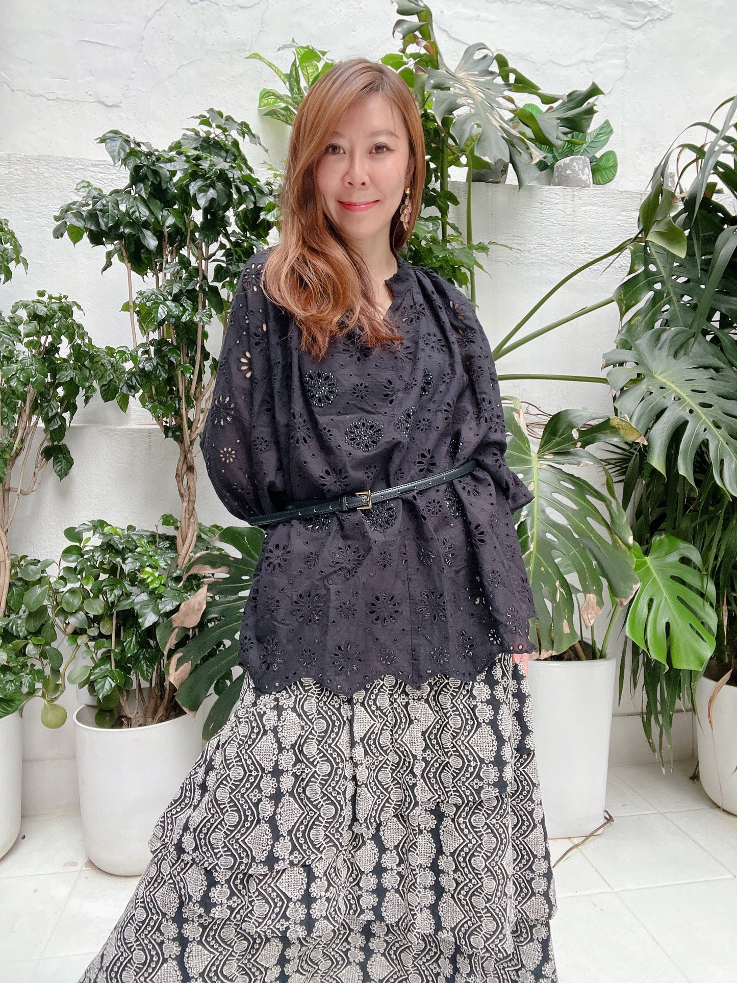 CRYSTALS EMBROIDERY TOP
