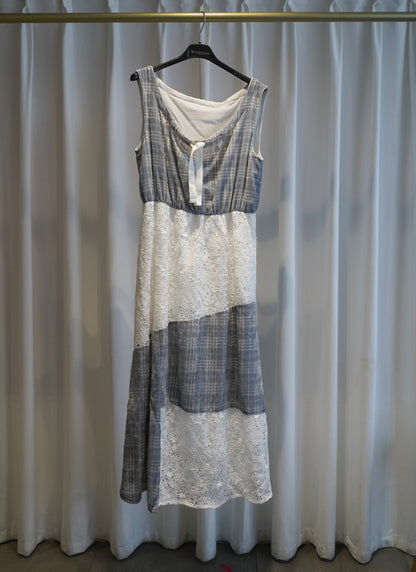 VELVET MIXED LACE DRESS