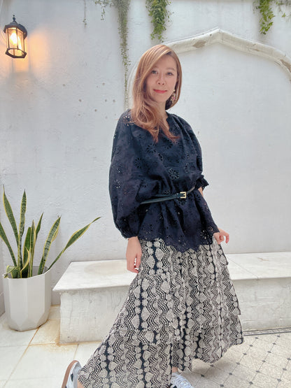 CRYSTALS EMBROIDERY TOP