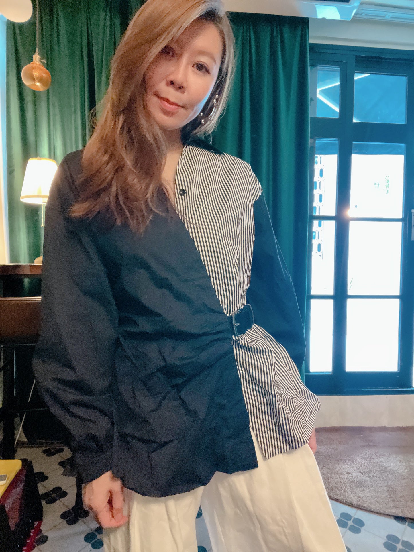 PER ME MIXED FABRIC SHIRT