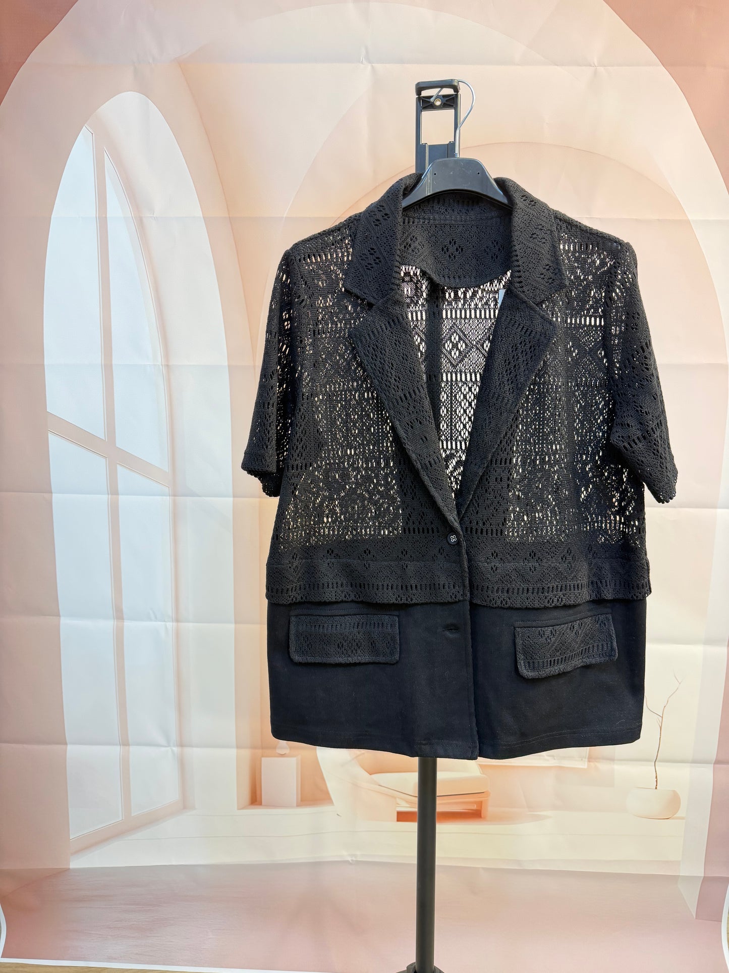LACE MIXED COTTON BLAZER