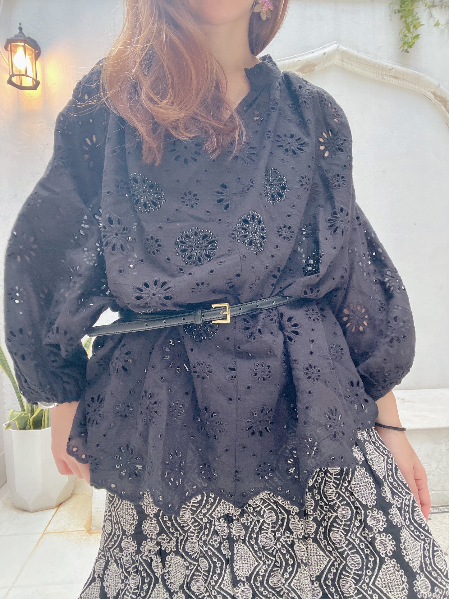 CRYSTALS EMBROIDERY TOP
