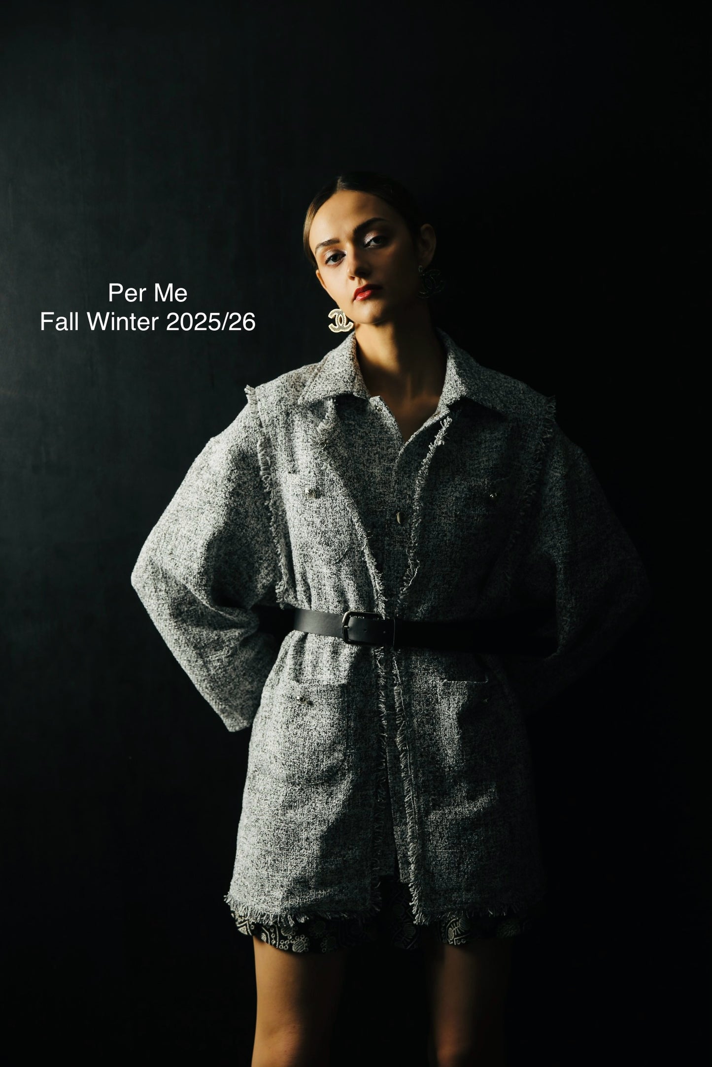 PER ME DOUBLE LAYER LIGHT WEIGHT TWEED COAT